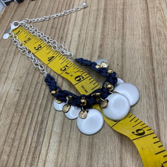 Chico's Blue Dangling Silver Tone Circles Necklace - Picture 5 of 5